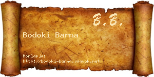 Bodoki Barna névjegykártya
